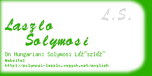 laszlo solymosi business card